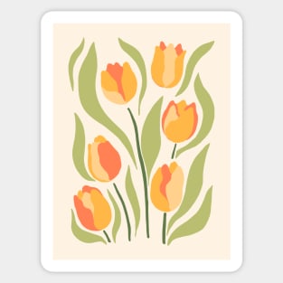 Orange Yellow Tulips Sticker